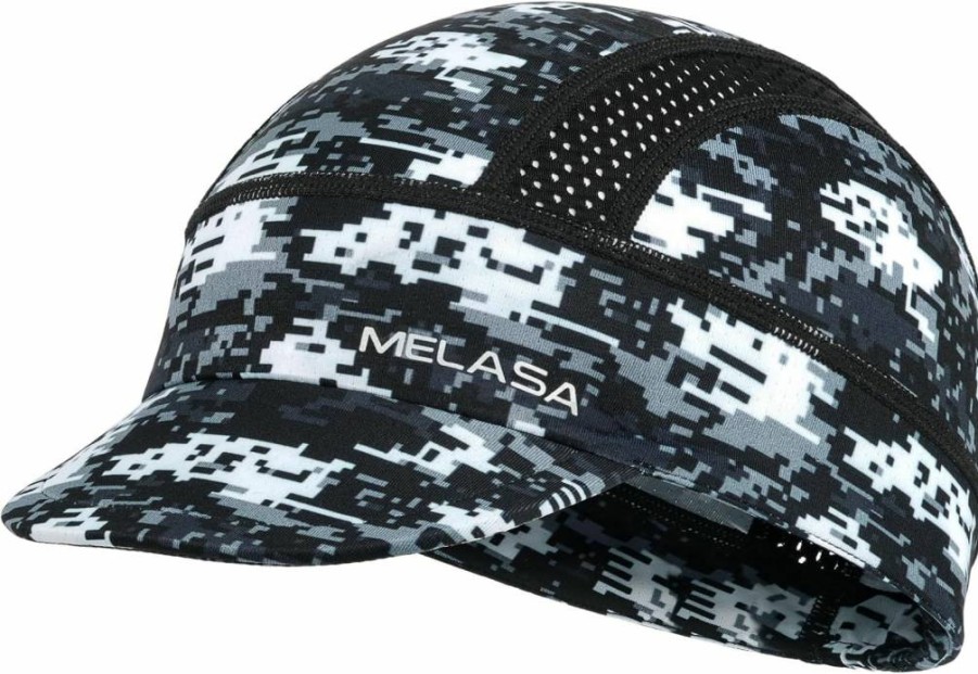 MELASA Cycling Cap with Sun Visor – Cooling Skull Cap Helmet Liner for Men & Women – UV Protection Bike Running Cap Under Helmet
