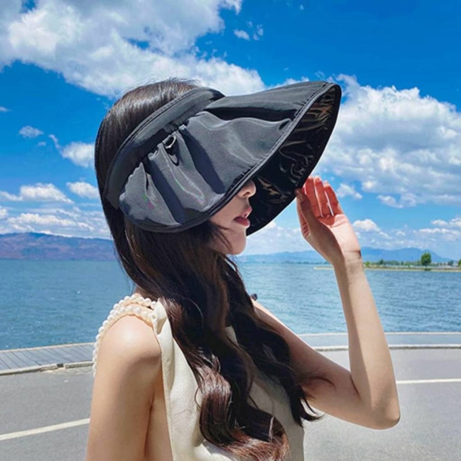 XYX Women's Foldable Wide Brim Sun Hat UV Protection Summer Beach Visor