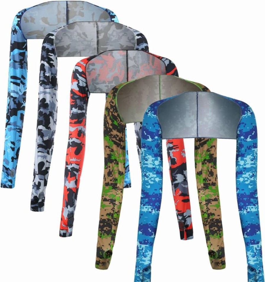 CGLRybO UV Protection Cooling Arm Sleeves for Men & Women, Breathable Sunblock Sports Sleeves for Cycling, Golf, Fishing, Outdoor Activities