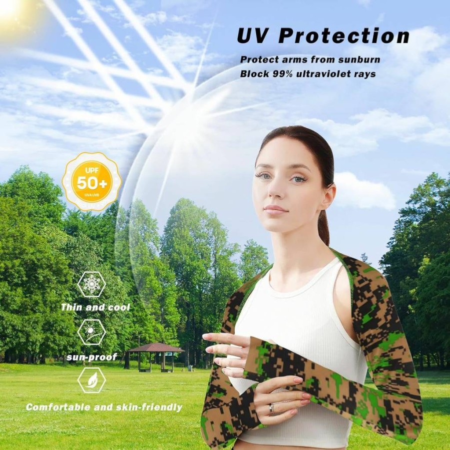 CGLRybO UV Protection Cooling Arm Sleeves for Men & Women, Breathable Sunblock Sports Sleeves for Cycling, Golf, Fishing, Outdoor Activities