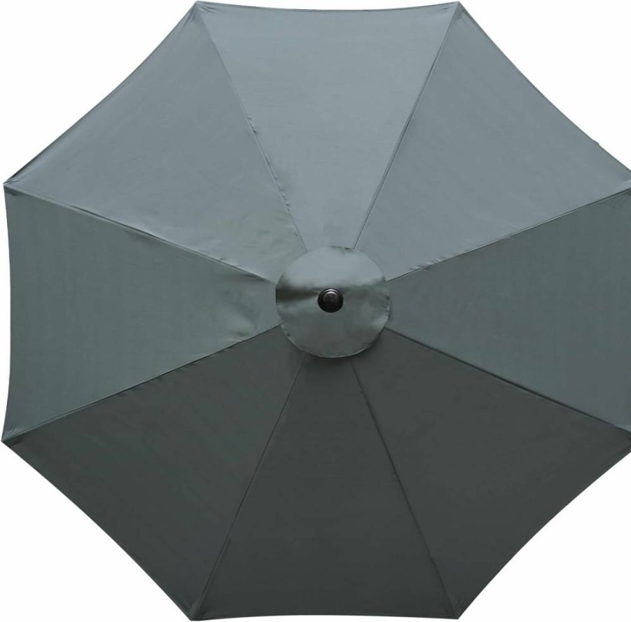 YOUGE OUTDOOR 10FT Universal Replacement Umbrella Canopy for 8-Rib Patio Market Table Umbrellas - Heavy Duty UV Protective Waterproof Fabric (Gray)