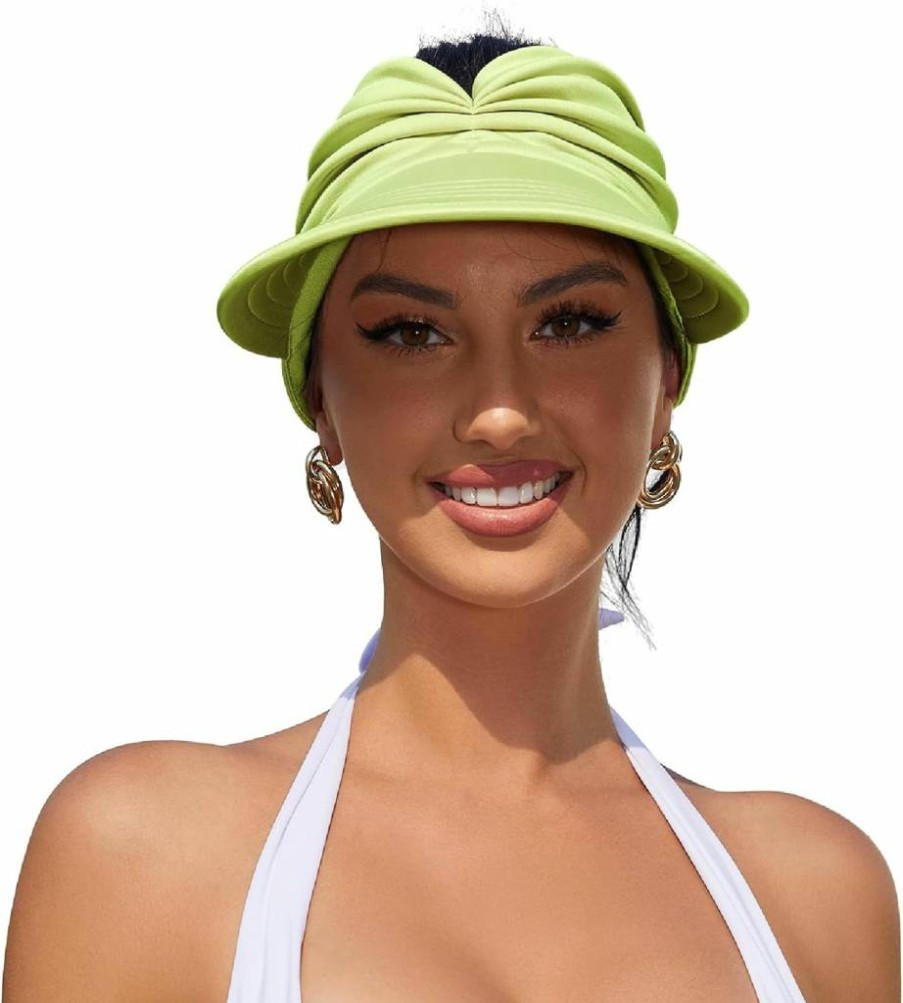 Ammiko Women's UPF 50+ Wide Brim Sun Hat - Foldable UV Protection Visor for Beach, Golf & Summer Outdoor Activities