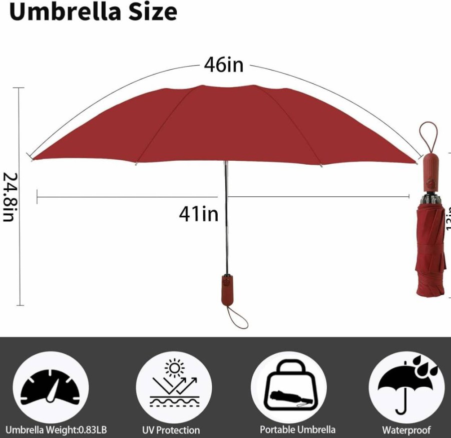ZDSSM Compact Travel Umbrella - Windproof, UV Protection, Reverse Folding Design for Men & Women, Portable Backpack Umbrella for Rain & Sun