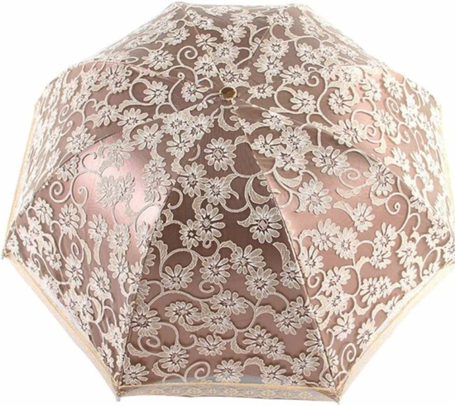 Orgrimmar Black Lace Parasol Umbrella for Women - UPF 50+ UV Protection, Lightweight Portable Folding Sun Shade for Outdoor Use