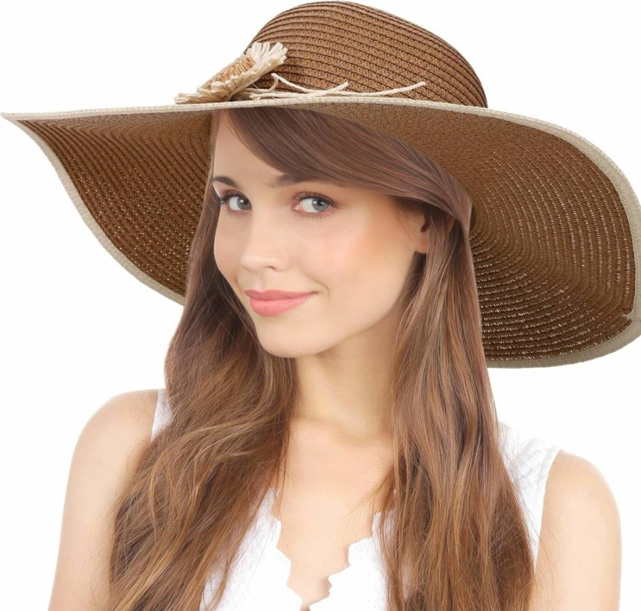 Ayliss Women's Wide Brim UPF 50 Sun Hat - Floppy Beach Hat with UV Protection for Summer Outdoor Activities