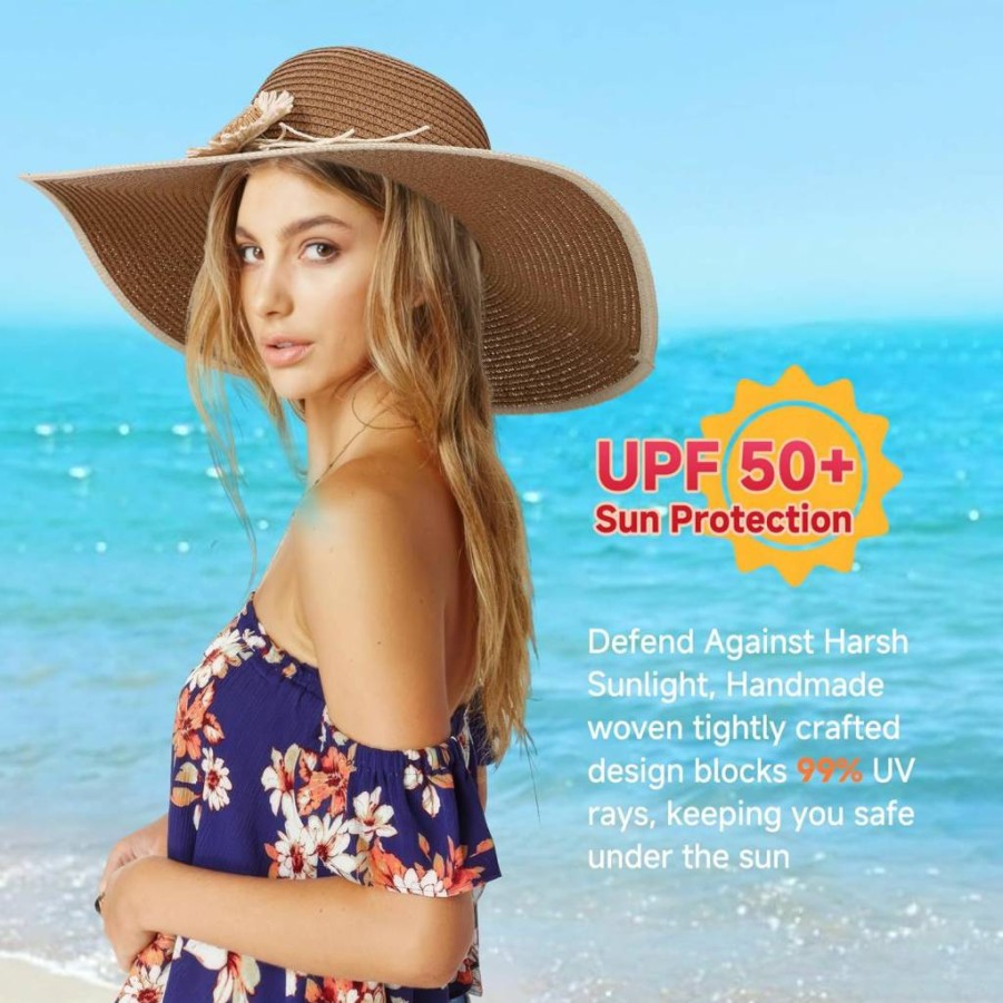 Ayliss Women's Wide Brim UPF 50 Sun Hat - Floppy Beach Hat with UV Protection for Summer Outdoor Activities