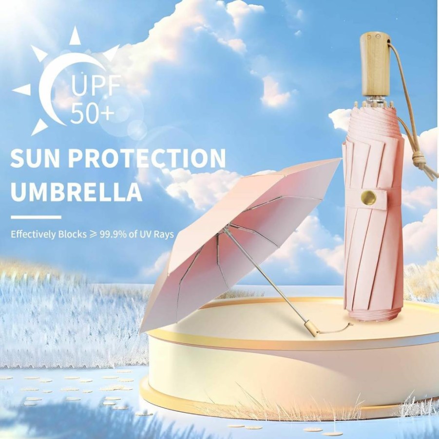 Dlin Compact UV Protection Sun Umbrella - Lightweight Portable Folding Parasol for Men and Women, Ideal for Walking and Outdoor Use