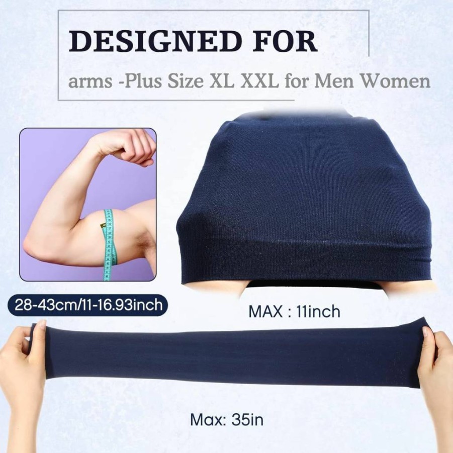 Neer Plus Size UV Protection Arm Sleeves - Cooling Compression Sleeves for Tattoo Cover Up, Sun Block & Sports (8 Pairs, L-XL) Ice Silk Fabric