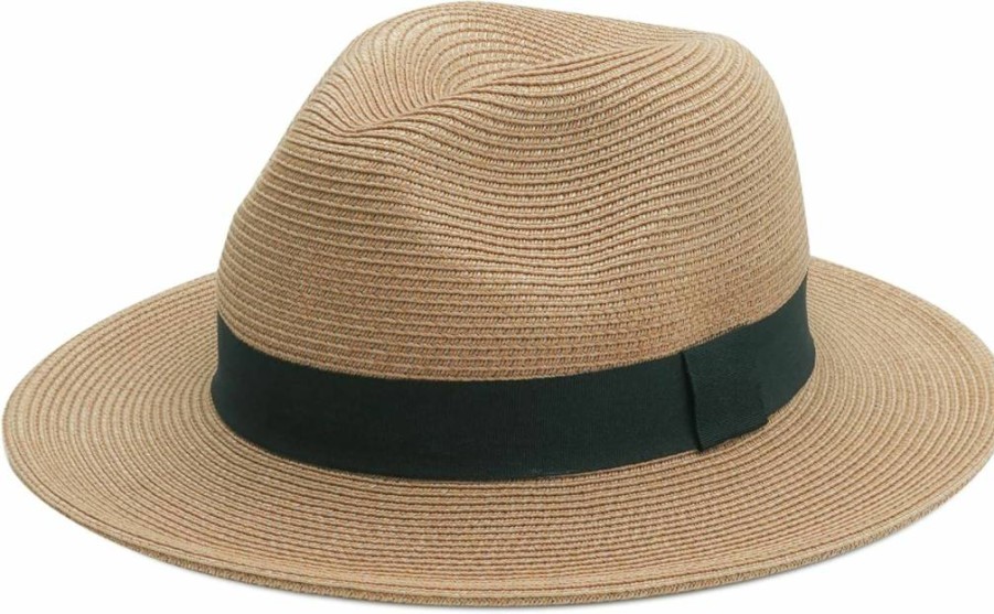 Joywant Women's Packable Wide Brim Straw Fedora Hat - UPF50+ UV Protection Summer Beach Sun Hat for Women