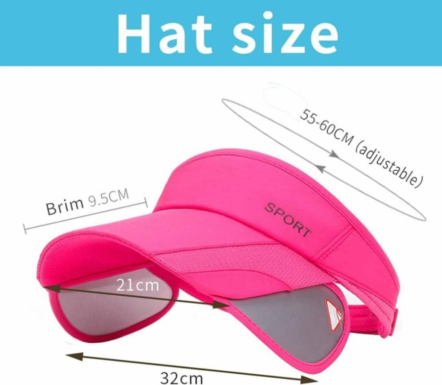 RRiody Women's Summer UV Protection Sun Visor Hat - Adjustable Golf & Tennis Cap with Retractable Brim for Beach Sports