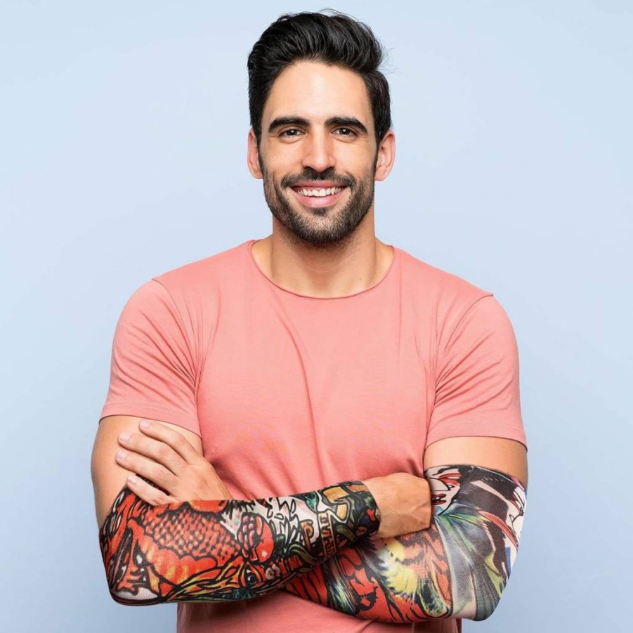 Geyoga 12-Pack Realistic Fake Tattoo Sleeves for Men & Women - Stretchable UV Protection Arm Covers Plus Size One Size Fits All