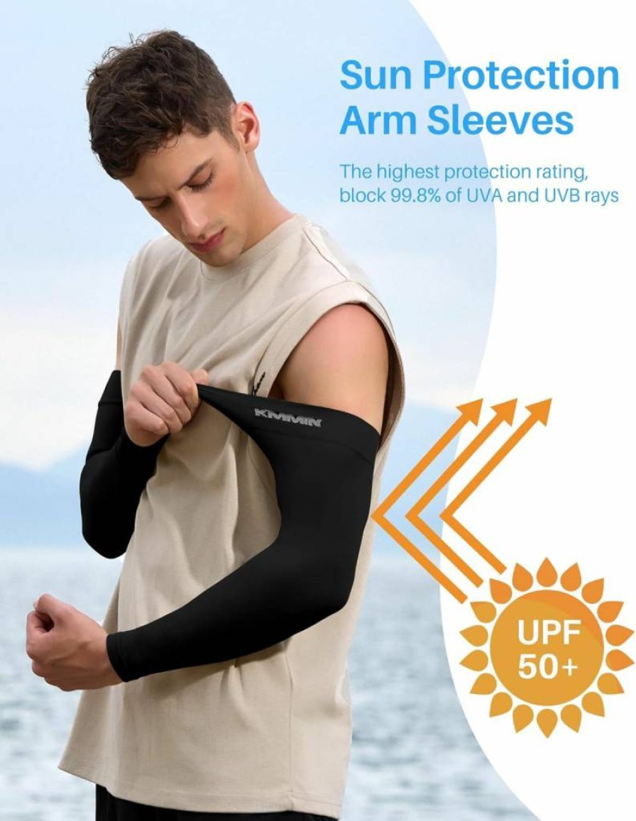 KMMIN Arm Sleeves UV Protection for Men & Women - Cooling Sun Sleeves for Driving, Cycling, Golf, Basketball, Outdoor Sports