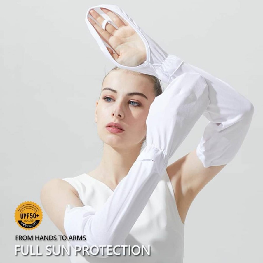 YIMIKE UPF 50+ Sun Protection Arm Sleeves for Women - Cooling UV Protective Gloves, Breathable & Loose-Fit Skin Cover