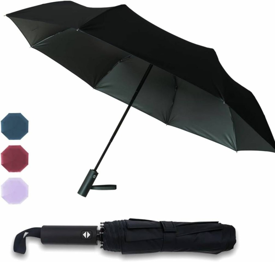 Pumi-geous Automatic Windproof Compact Travel Umbrella with UV Protection - Lightweight & Strong for Adults