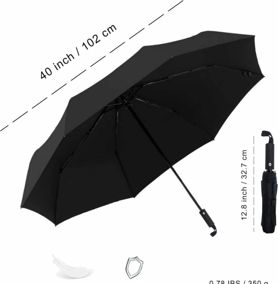 Pumi-geous Automatic Windproof Compact Travel Umbrella with UV Protection - Lightweight & Strong for Adults