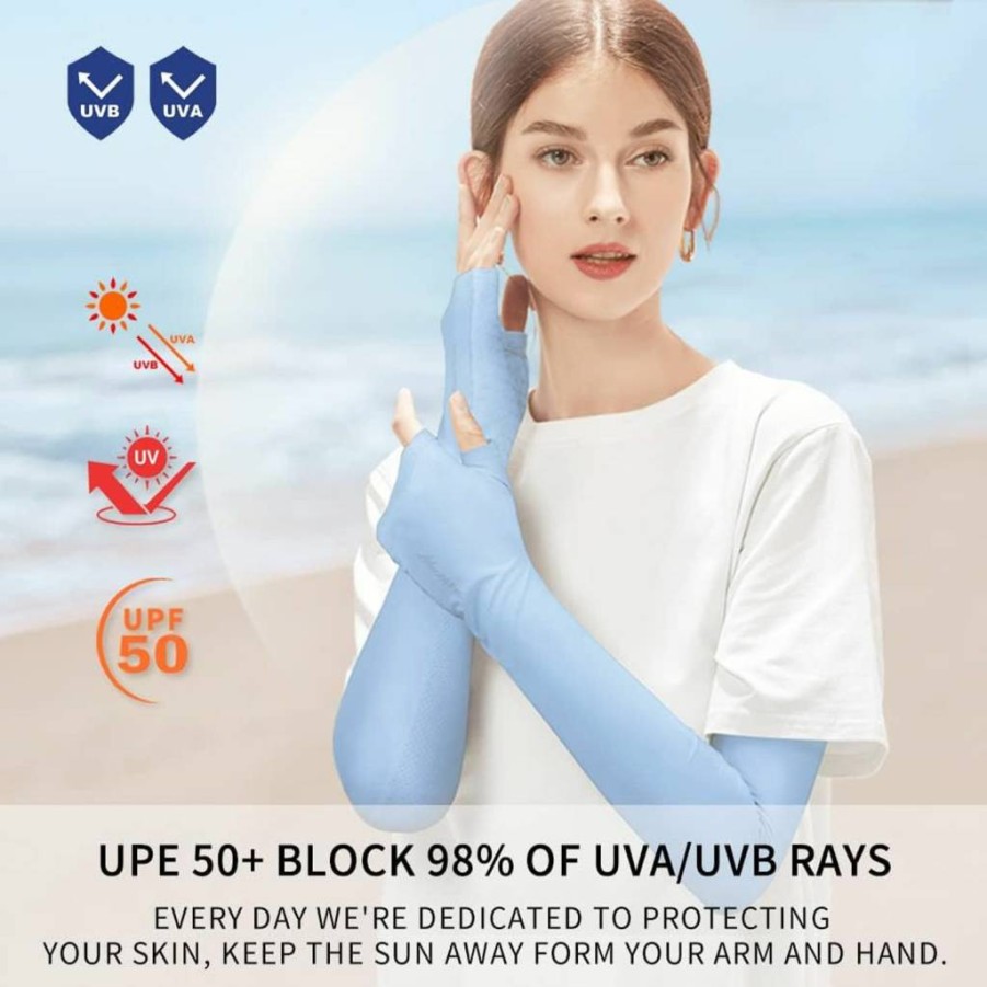 MOUNT TEC UV Protection Fingerless Gloves - Cooling Compression Arm Sleeves for Sun Protection & Tattoo Cover Up, Breathable Elbow Sleeve for Men & Women