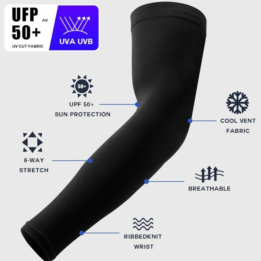 Leuceiy UV Protection Arm Sleeves for Men & Women - Cooling Sports Sleeves for Golf, Football, Volleyball & Outdoor Activities