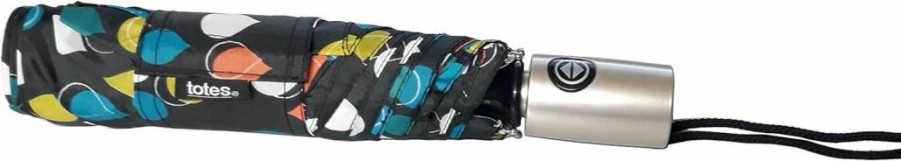 totes Leopard Spot Automatic Open Close Compact Umbrella - Waterproof & UV Protection for Travel
