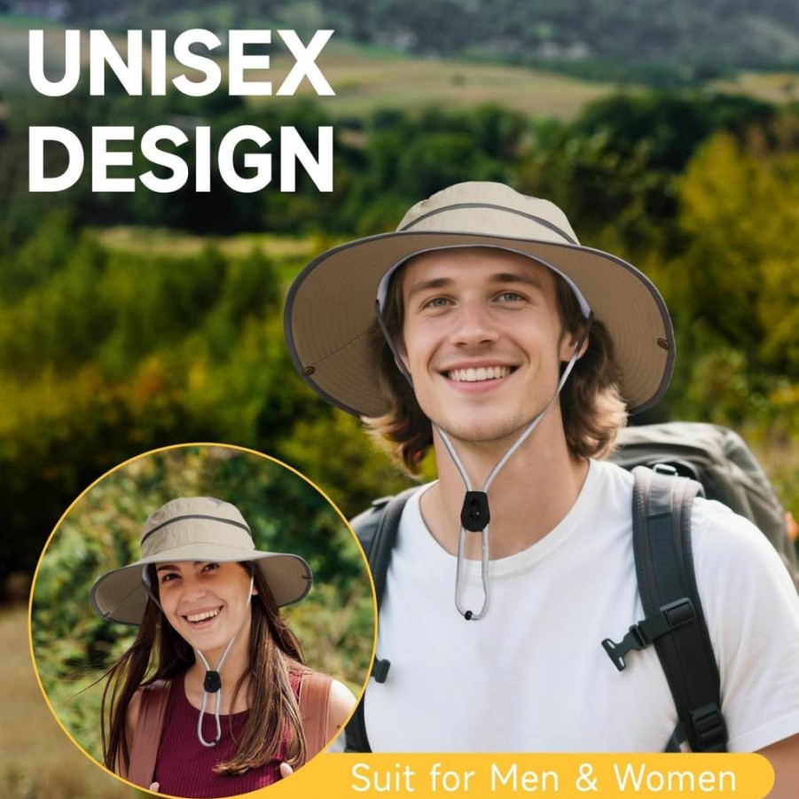 BESSTEVEN Sun Hat for Men & Women - Wide Brim UV Protection Bucket Hat, Waterproof Boonie Hat for Fishing, Beach, Hiking & Safari Summer Outdoor Activities