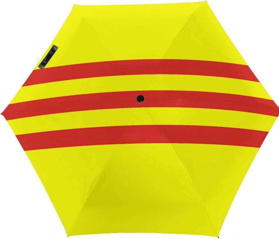Foldable Vietnam Flag Print Umbrella - Portable UV Sun & Rain Protection for Travel, Men & Women