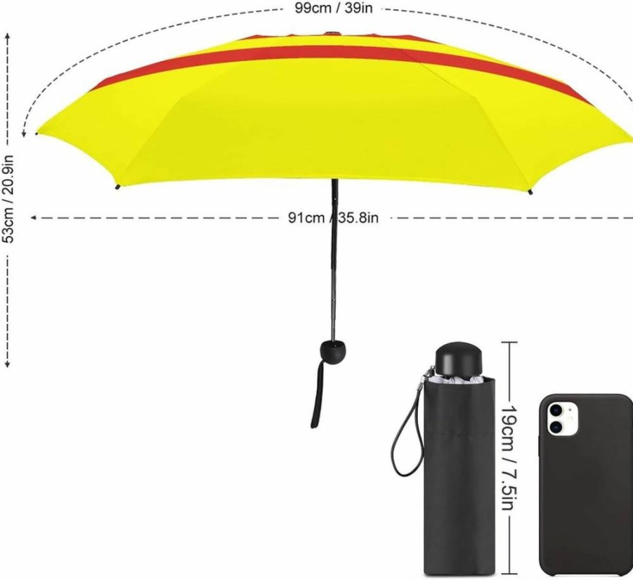 Foldable Vietnam Flag Print Umbrella - Portable UV Sun & Rain Protection for Travel, Men & Women