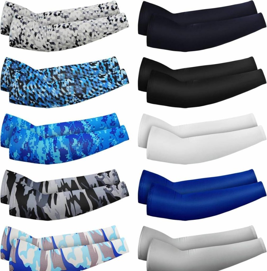 Xuhal Kids & Youth Arm Sleeves - Basketball Baseball Compression Sleeves with UV Sun Protection for Sports & Outdoor Activities