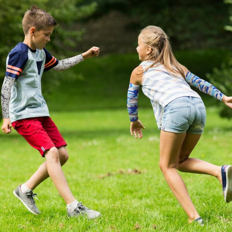 Xuhal Kids & Youth Arm Sleeves - Basketball Baseball Compression Sleeves with UV Sun Protection for Sports & Outdoor Activities