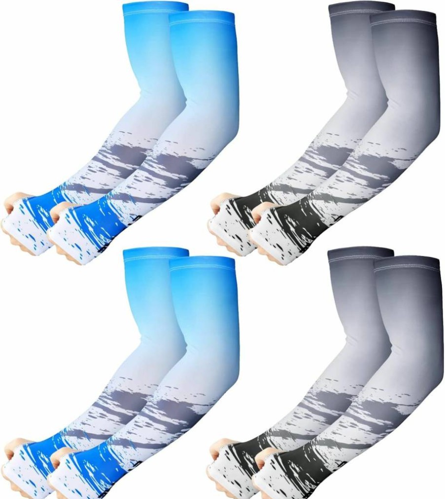 Coume UV Protection Arm Sleeves for Men & Women - Anti-Slip Cooling Ice Silk Sun Sleeves for Outdoor Sports & Activities