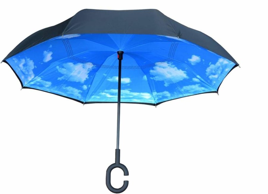Topsy Turvy Upside Down Umbrella - Windproof, UV Protection, Drip-Free Design with C-Shape Handle for Hands-Free Use & Self-Standing Feature