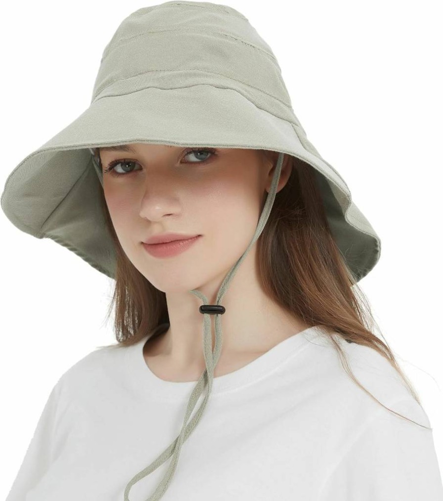 EINSKEY Women's UPF 50+ Wide Brim Sun Hat with Neck Flap - Packable Cotton Hat for Fishing, Hiking, Beach & Outdoor Activities