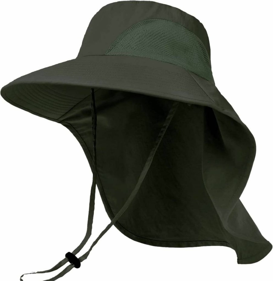 Camptrace Women's UPF 50+ Wide Brim Sun Hat with Neck Flap for Hiking, Fishing & Outdoor UV Protection