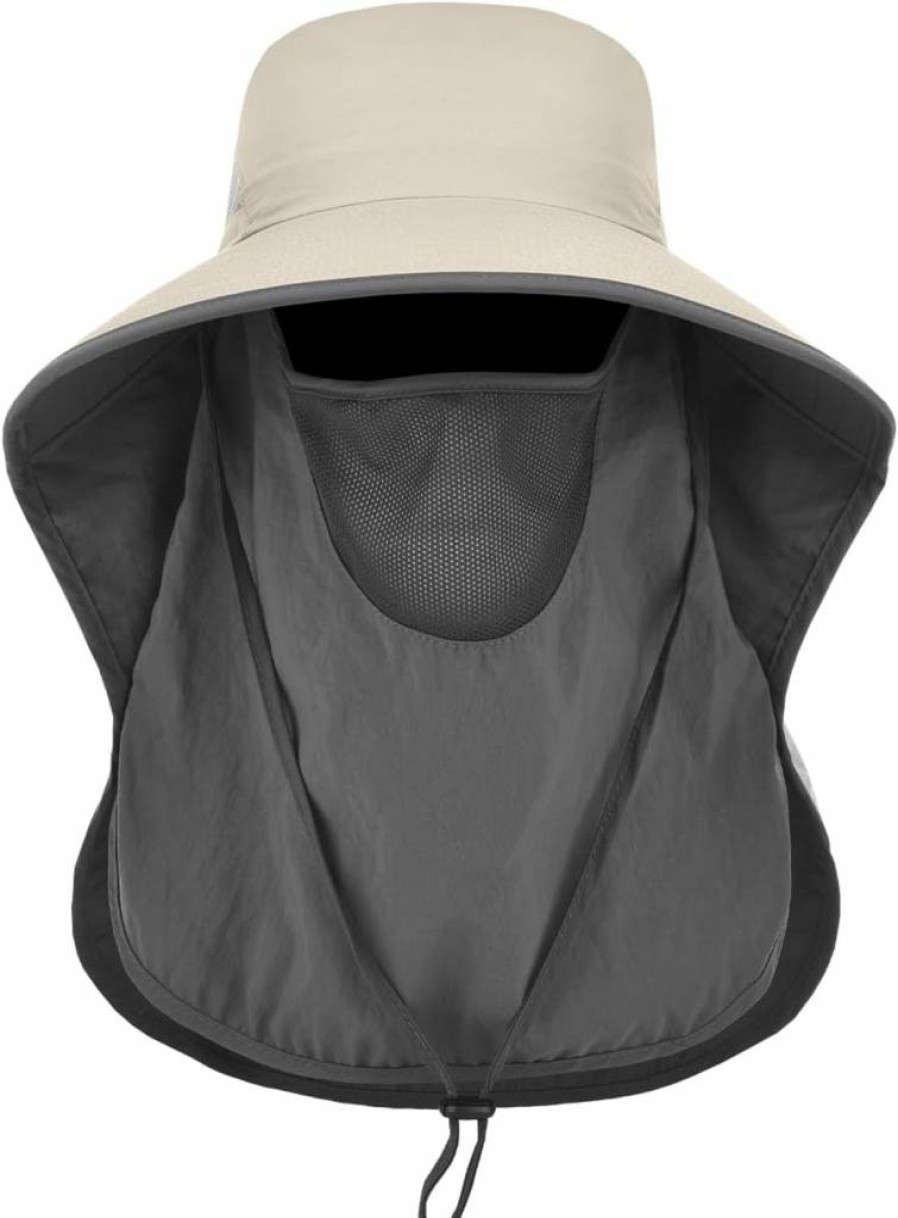 LCZTN UPF 50+ Wide Brim Sun Hat with Face & Neck Cover for Fishing, Hiking & Outdoor Protection