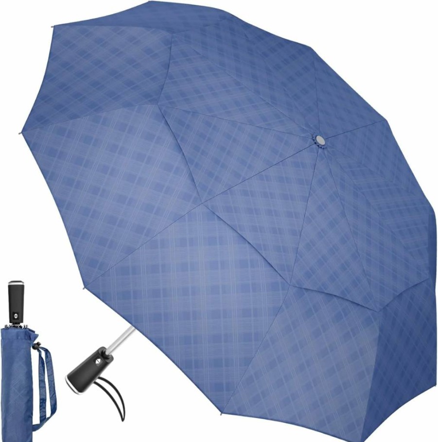 Satol 46-62 Inch Automatic Golf Umbrella - Windproof Double Canopy, UPF 50+ Sun & Rain Protection, Compact Folding Design for Travel & Outdoor Use