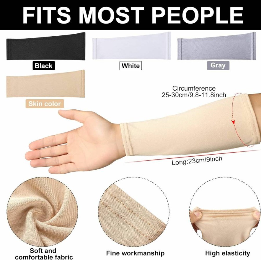 Eurzom 4-Pair Breathable Forearm Sleeves for Gardening, Sports & Work - 9" Arm Protectors for Men & Women