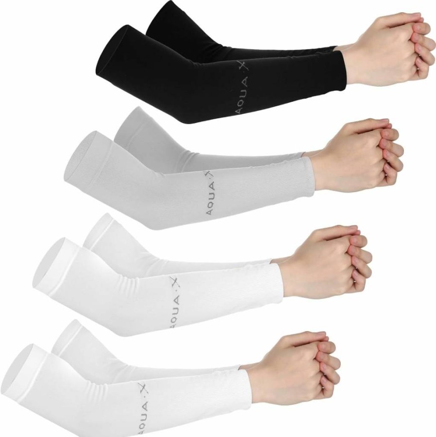 Lnngub 4 Pairs UV Protection Arm Sleeves for Men & Women, Cooling Sun Sleeves for Golf, Outdoor Sports, and Sun Protection