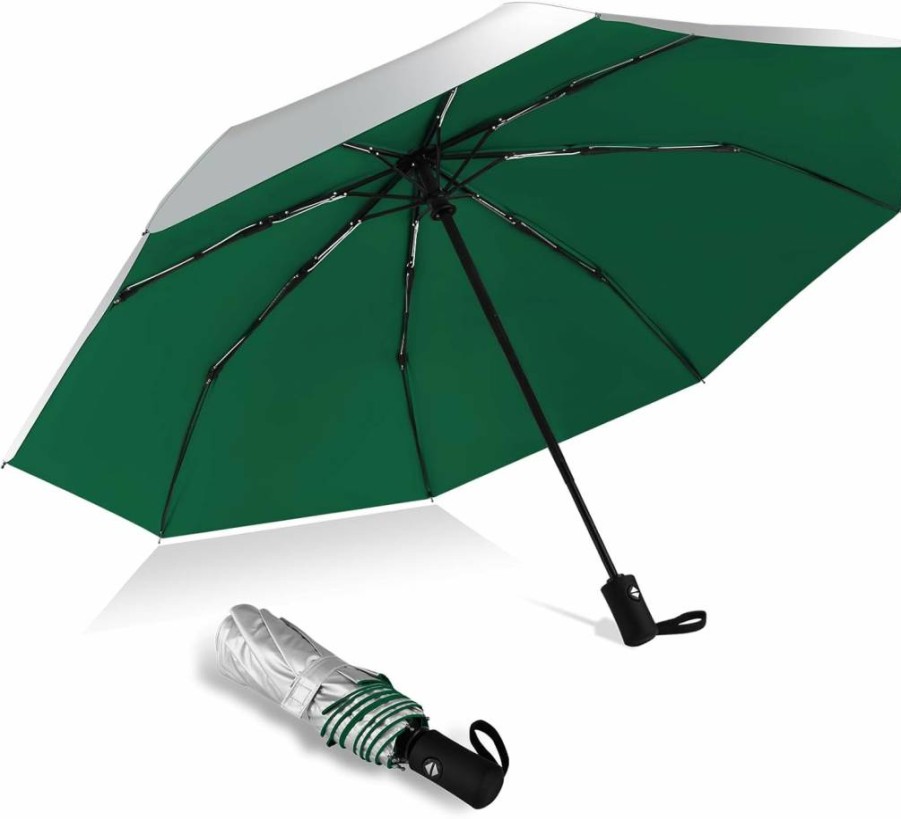 HEXSOLID 42-46 Inch UPF 50+ UV Protection Sun Umbrella - Windproof, Waterproof, Compact Travel Parasol for Rain & Sun with Auto Open/Close