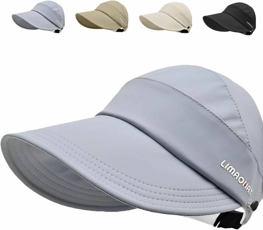 Bonvince Women's Wide Brim Sun Hat UV Protection Summer Beach Packable Visor Hollow Top Sun Hats